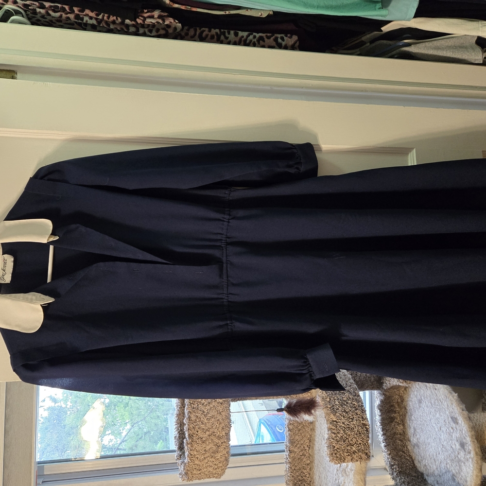 Vintage Yves Jennet Navy Blue Midi Dress